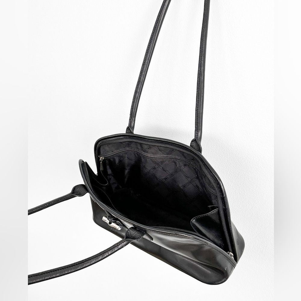 **SOLD** Longchamp Roseau Toggle Domed Black Leather Shoulder Bag France - Picture 6 of 16